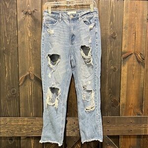 Vervet Jeans 28 Distressed Straight Leg Festival Ankle Length Super High Waist
